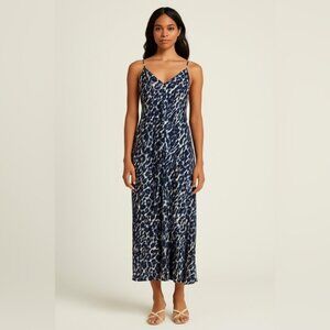 Hudson North Women’s Spaghetti Strap Maxi Slip Dress – Navy/White – Size S/P